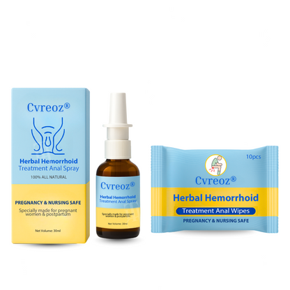 🏷️ EXCLUSIVE DEAL! 50% OFF - Cvreoz® Herbal Hemorrhoid Treatment Anal Spray + Wipes