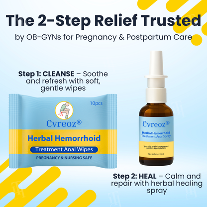 🏷️ EXCLUSIVE DEAL! 50% OFF - Cvreoz® Herbal Hemorrhoid Treatment Anal Spray + Wipes