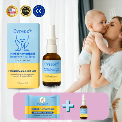 🏷️ EXCLUSIVE DEAL! 50% OFF - Cvreoz® Herbal Hemorrhoid Treatment Anal Spray + Wipes
